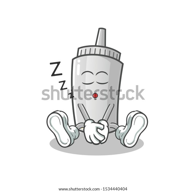 Mayonnaise Sleep Mascot Vector Cartoon Illustration vector de stock