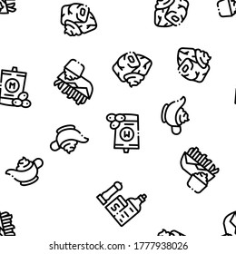 Mayonnaise Spice Sauce Seamless Pattern Vector Thin Line. Illustrations
