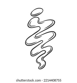 Mayonnaise splash outline icon vector illustration. Line hand drawing mayo cream sauce drips, top view of salad dressing stain, droplets of gourmet condiment and smooth blob of egg mayonnaise