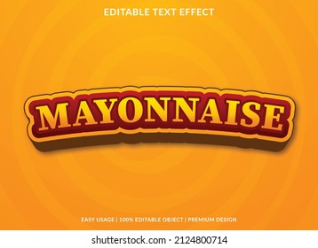 mayonnaise text effect editable template with abstract and modern style use for business logo and brand