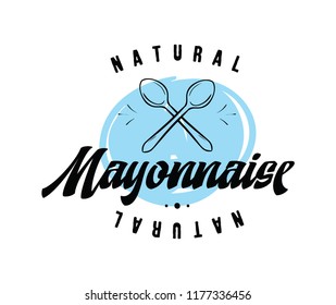 Mayonnaise typography. Logo design. Usable for sauce or cream products.