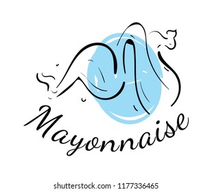 Mayonnaise typography. Logo design. Usable for sauce or cream products.