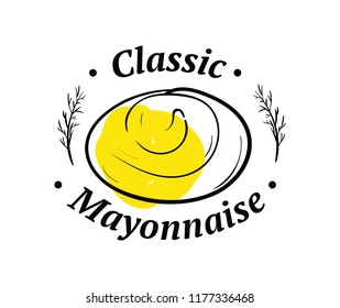 Mayonnaise typography. Logo design. Usable for sauce or cream products.