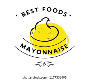 Mayonnaise typography. Logo design. Usable for sauce or cream products.