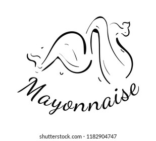Mayonnaise typography. Logo design. Usable for sauce or cream products.