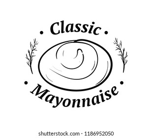 Mayonnaise typography. Logo design. Usable for sauce or cream products.