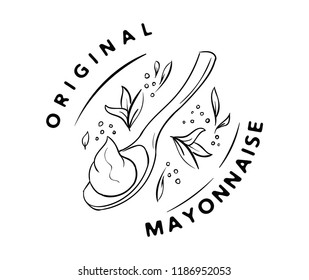 Mayonnaise typography. Logo design. Usable for sauce or cream products.