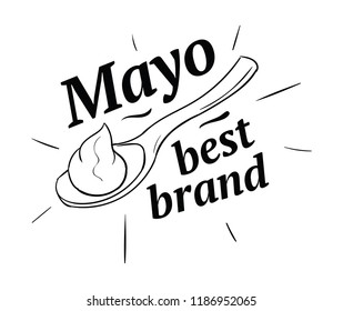 Mayonnaise typography. Logo design. Usable for sauce or cream products.