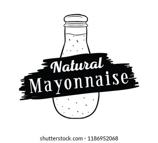 Mayonnaise typography. Logo design. Usable for sauce or cream products.