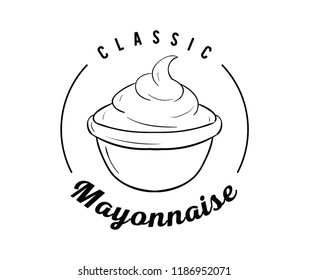 Mayonnaise typography. Logo design. Usable for sauce or cream products.