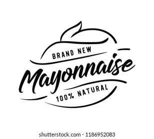 Mayonnaise typography. Logo design. Usable for sauce or cream products.