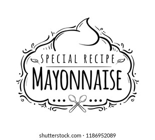 Mayonnaise typography. Logo design. Usable for sauce or cream products.