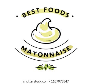 Mayonnaise typography. Logo design. Usable for sauce or cream products.