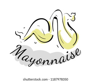 Mayonnaise typography. Logo design. Usable for sauce or cream products.
