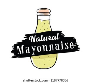 Mayonnaise typography. Logo design. Usable for sauce or cream products.