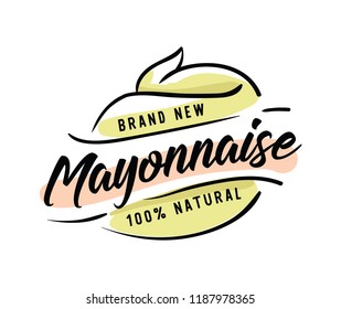 Mayonnaise typography. Logo design. Usable for sauce or cream products.