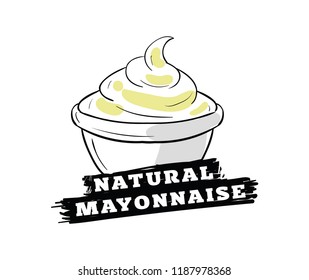 Mayonnaise typography. Logo design. Usable for sauce or cream products.