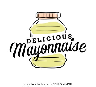 Mayonnaise typography. Logo design. Usable for sauce or cream products.