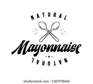 Mayonnaise typography. Logo design. Usable for sauce or cream products.