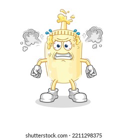 the mayonnaise very angry mascot. cartoon vector