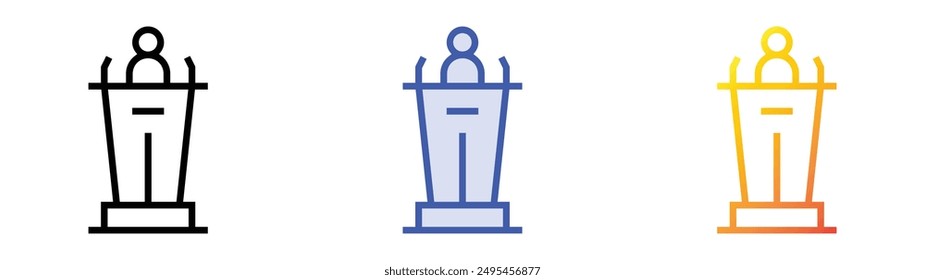 mayor icon. Linear, Blue Fill and Gradient Style Design Isolated On White Background