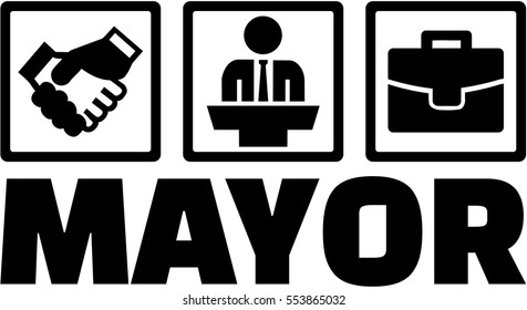 Mayor with icons