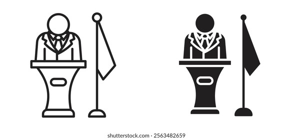 Mayor icons in outline and fill. vector illustration for ui.