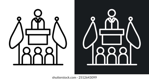 Mayor outlined icon vector collection.