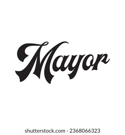 mayor text on white background.