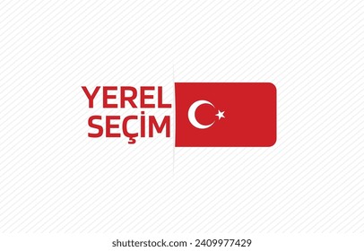 Mayoral elections in Turkey. vector flat flag