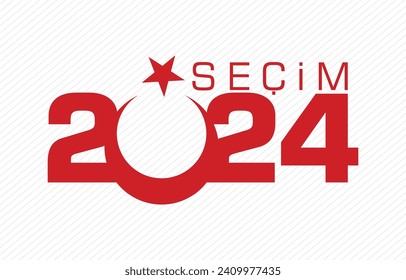 Mayoral elections in Turkey. vector flat flag 2024