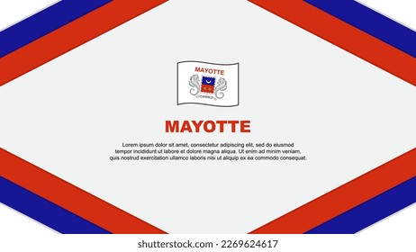 Plantilla de diseño de fondo de resumen de marca de Mayotte. Ilustración del vector de caricaturas del Día de la Independencia de Mayotte. Plantilla de Mayotte