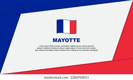 Plantilla de diseño de fondo de resumen de marca de Mayotte. Ilustración del vector de caricaturas del Día de la Independencia de Mayotte. Banner