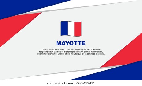 Mayotte Flag Abstract Background Design Template. Mayotte Independence Day Banner Cartoon Vector Illustration