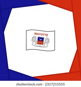 Mayotte Flag Abstract Background Design Template. Mayotte Independence Day Banner Social Media Post. Mayotte Banner