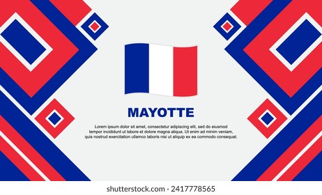 Mayotte Flag Abstract Background Design Template. Mayotte Independence Day Banner Wallpaper Vector Illustration. Cartoon