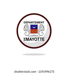 Mayotte Flag Icon. Mayotte Flag flat style isolated on a white background - stock vector.