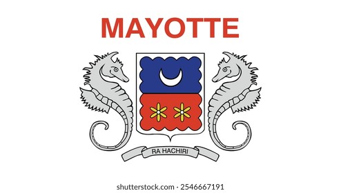 Mayotte Flag Illustration Premium Quality High Resolution 300DPI