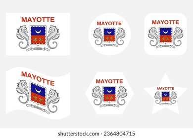 Mayotte flag simple illustration for independence day or election