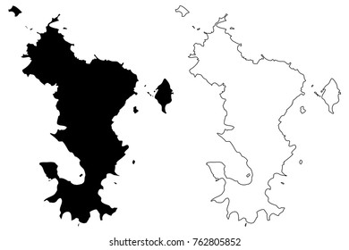 Mayotte  island map vector illustration, scribble sketch Department of Mayotte 