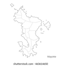 Mayotte map. Administrative division