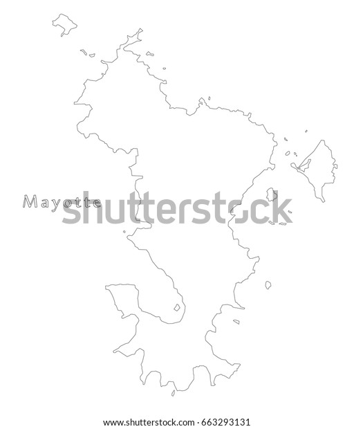 Mayotte Outline Silhouette Map Illustration Black Stock Vector (Royalty ...