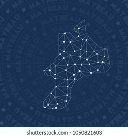 Mayreau network style island map. Cute space style, modern design for infographics or presentation.