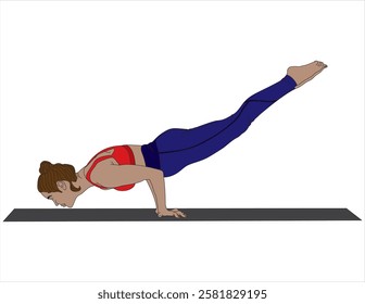 Mayurasana peacock pose yoga vector