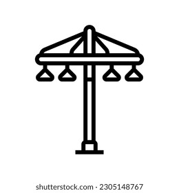 mayypole spinner park kid play line icon vector. mayypole spinner park kid play sign. isolated contour symbol black illustration