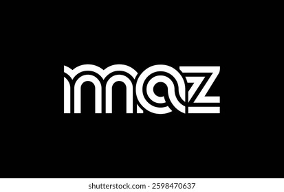 MAZ Creative Unique Modern Letter Logo Design. Stylized logo featuring a unique letter design, presenting abstract minimalist aesthetics and modern appeal.