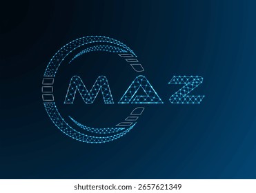 Diseño de Vector de logotipo de letra polivinílica baja MAZ. Diseño de logotipo de poliéster inferior MAZ. Logotipo de poliéster bajo.