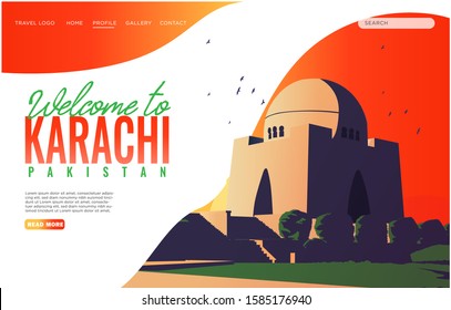 Mazar -e- Quaid landing page vector 