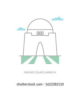 Mazar-e-Quaid, Jinnah Tomb Icon or National Mausoleum Pakistan landmarks icons