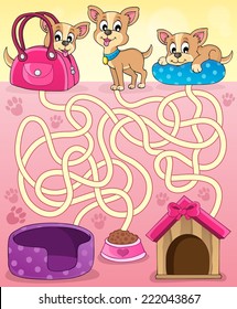 Maze 13 with dogs - eps10 vector illustration.